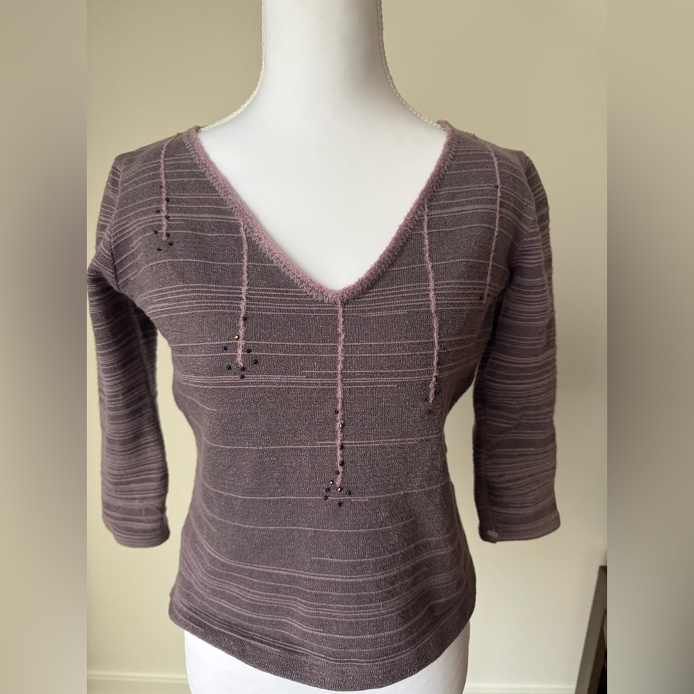 NWT Y2K purple top  V-Neck Sweater large